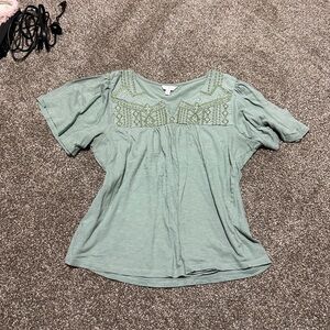 Lucky Brand Sage Embroidered Blouse